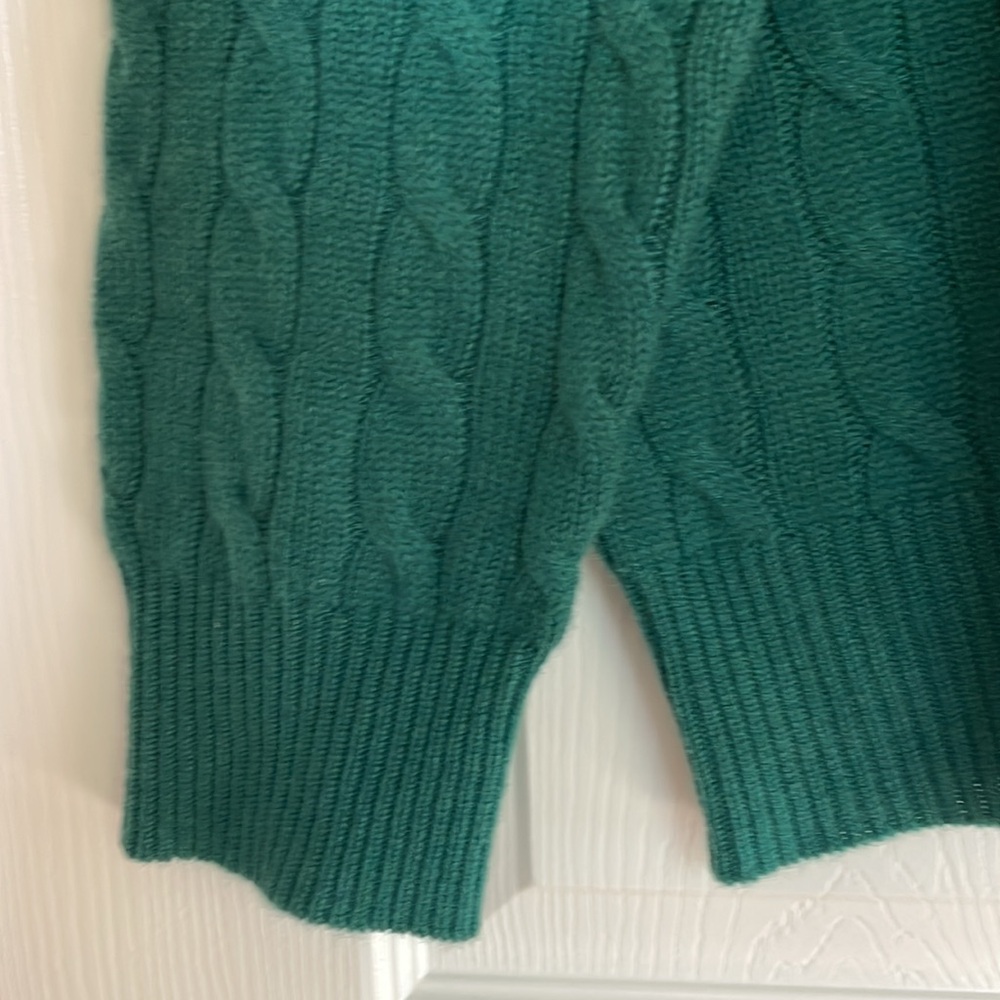 Vineyard Vines Green Longsleeve Cashmere Cable Knit Crewneck Sweater Women's 3X - Picture 4 of 7